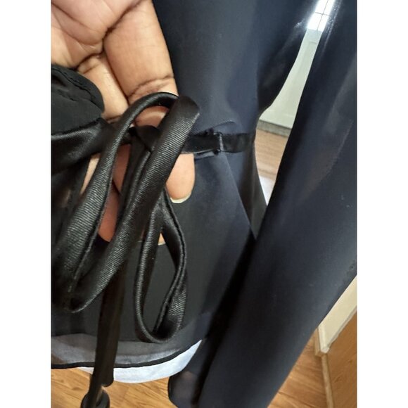 Vintage Patra Evening Ruffled Wrap Blouse Sheer Long Sleeves Size 12 NWT Goth - Picture 6 of 13